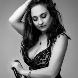 Black and white portrait capturing emotion and transformation
